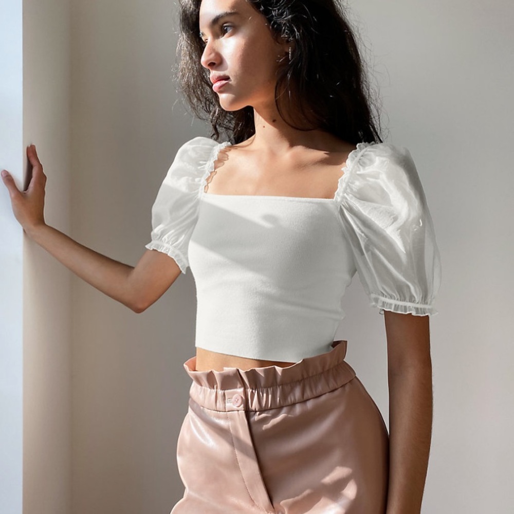 Aritzia Wilfred Puff Sleeve Top